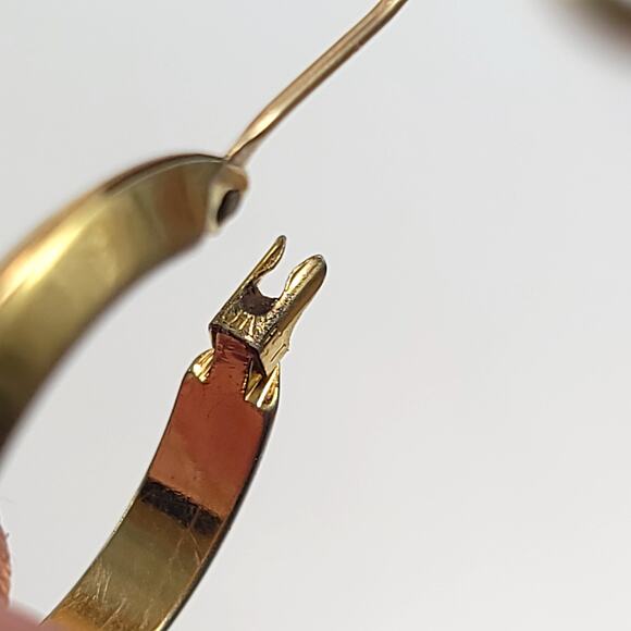 Classic Gold Hoop Earrings, Medium Polished Everyday Fashion Jewelry for Women - Picture 8 of 10